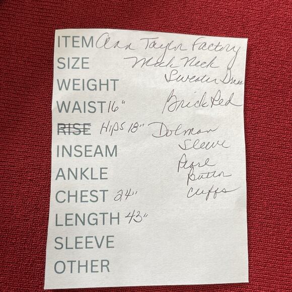 Ann Taylor Mock Neck Blouson Sweater Dress Size L Red Pearl Button Cuffs NEW - Picture 11 of 11